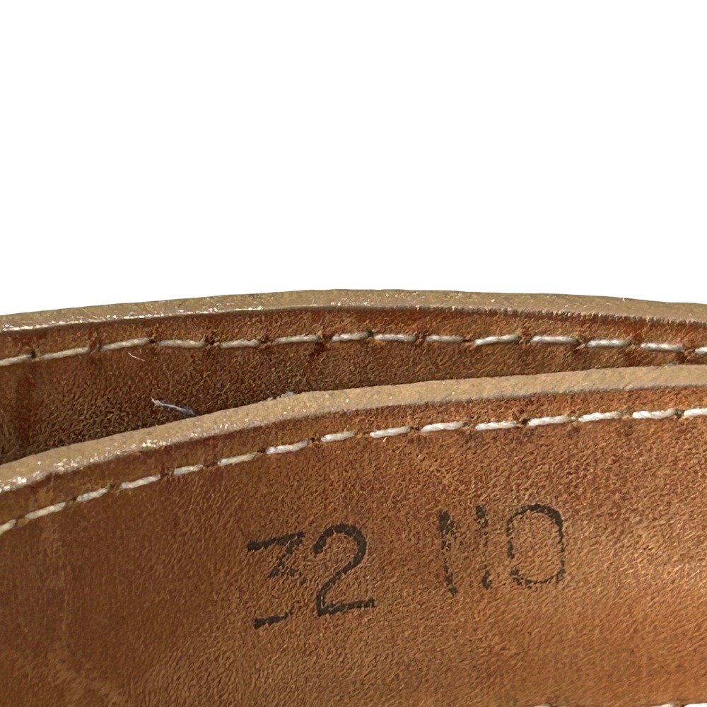 Justin Brown Genuine Lizard Western Belt Made in USA Zig Zag Stitch Size 32 - Picture 4 of 6